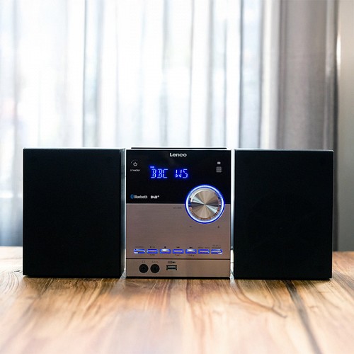 Mini Hi-Fi με CD player, DAB+ FM ράδιο, σύνδεση Bluetooth και αναπαραγωγή από USB stick, 20W LENCO MC-150