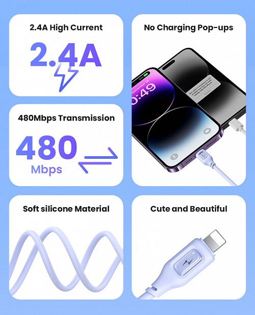 USAMS  Lightning  USB US-SJ618, 12W, 1m,  SJ618USB03