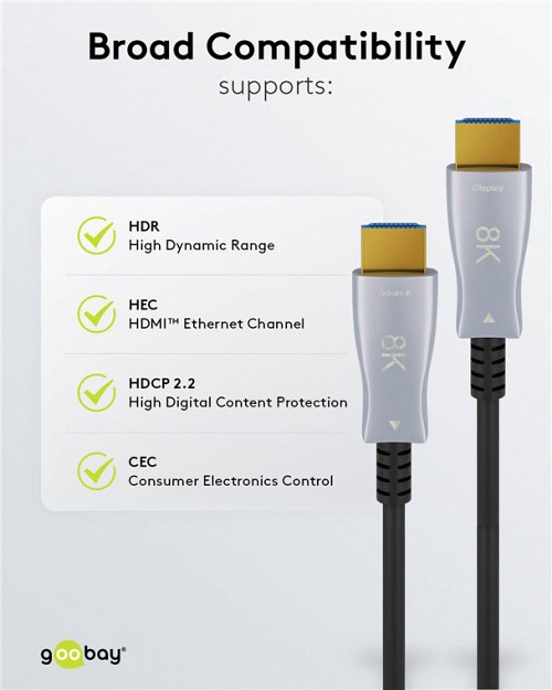 GOOBAY  HDMI 2.1 65559  Ethernet, 8K/60Hz, 48 Gbps, 20m,  65559