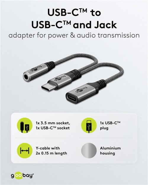 GOOBAY  USB-C  3.5mm & USB-C 74524, 60W, 480Mbps,  74524