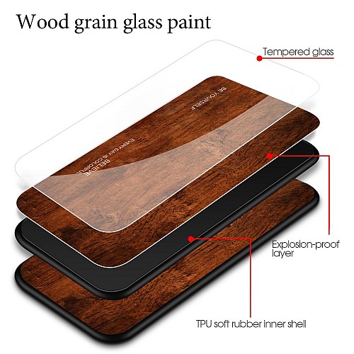 Bodycell Back Cover Wood Temp.Glass For iPhone 12 Pro Max