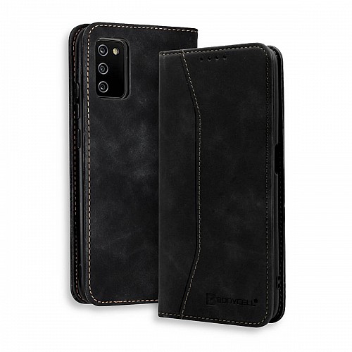 Bodycell Book Case Pu Leather Samsung A03s Black