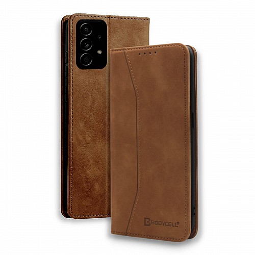 Bodycell Book Case Pu Leather Samsung A73 5G Brown