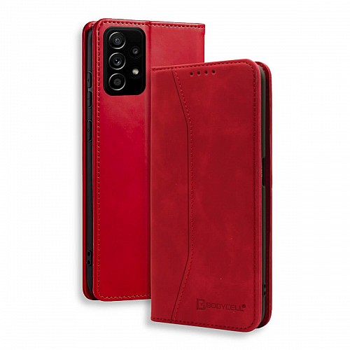 Bodycell Book Case Pu Leather Samsung A23 5G Red