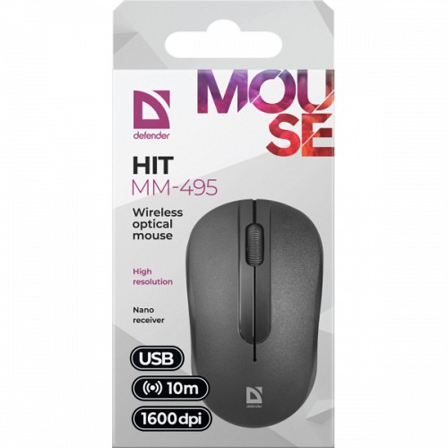 DEFENDER MM-495 HIT WIRELESS OPTICAL MOUSE 1600dpi black