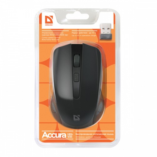 DEFENDER MM-935 ACCURA WIRELESS OPTICAL MOUSE 1600dpi black