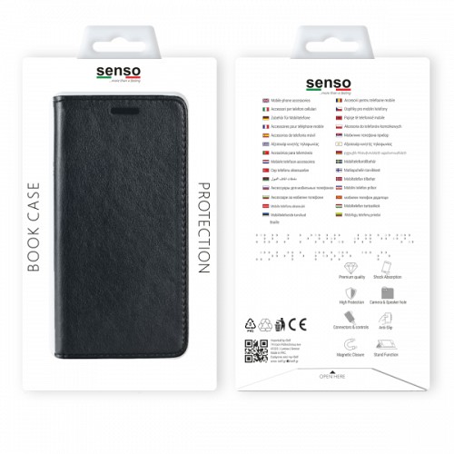 SENSO LEATHER STAND BOOK SAMSUNG A3 2017 black