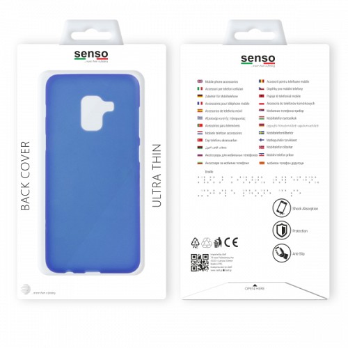 SENSO SOFT TOUCH SAMSUNG A8 PLUS 2018 blue backcover