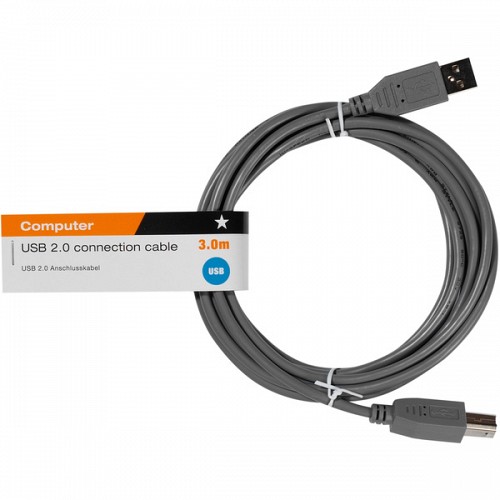 VIVANCO BULK TYPE A TO TYPE B USB CABLE 5m grey