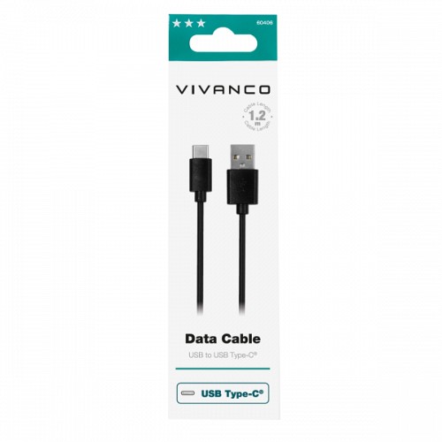 VIVANCO DATA CABLE TYPE C 1.2m 18W black