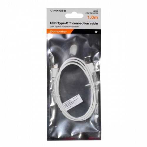 VIVANCO DATA CABLE TYPE C 1m white