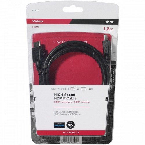 VIVANCO HIGH SPEED HDMI CABLE HDMI to HDMI 1.8m