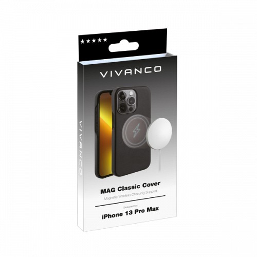 VIVANCO MAG CLASSIC COVER IPHONE 13 PRO MAX black backcover