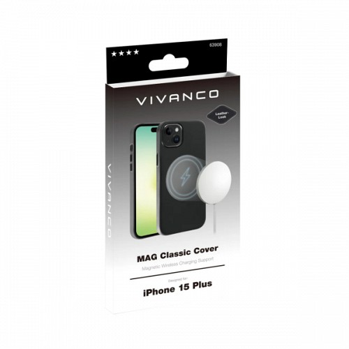 VIVANCO MAG CLASSIC COVER IPHONE 15 PLUS black backcover