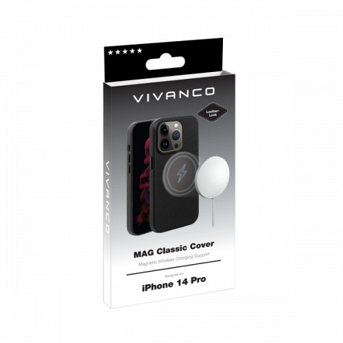 VIVANCO MAG CLASSIC COVER IPHONE 14 PRO black backcover