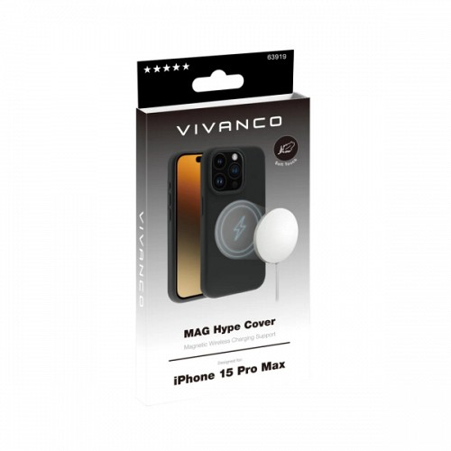 VIVANCO MAG HYPE COVER IPHONE 15 PRO MAX black backcover