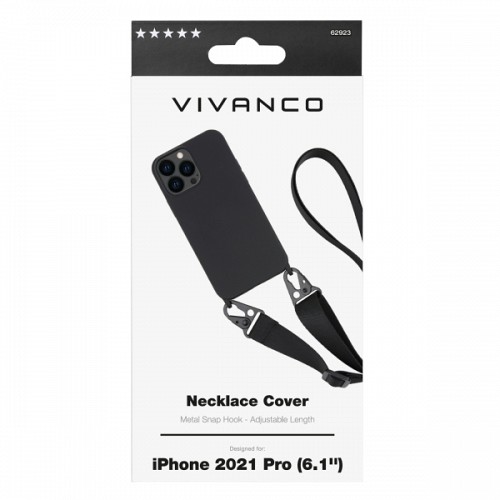 VIVANCO NECKLACE COVER IPHONE 13 PRO black backcover