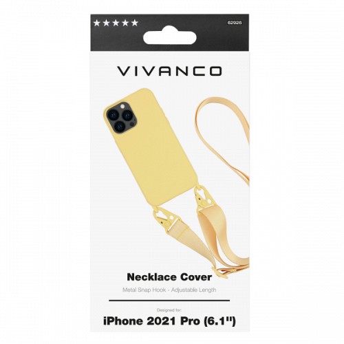 VIVANCO NECKLACE COVER IPHONE 13 PRO yellow backcover