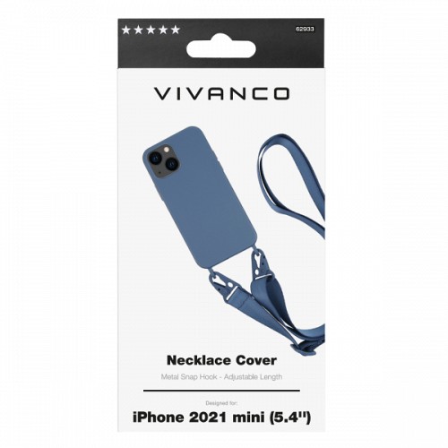 VIVANCO NECKLACE COVER IPHONE 13 MINI blue backcover