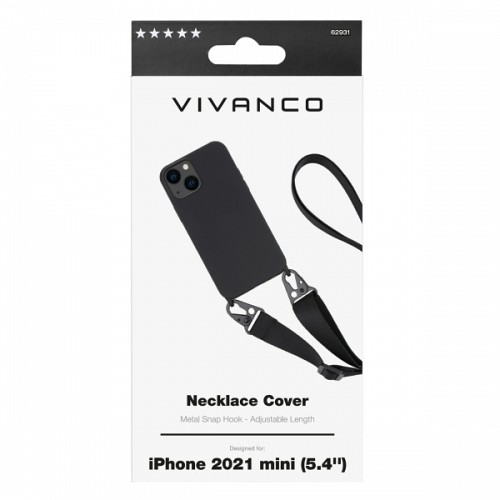 VIVANCO NECKLACE COVER IPHONE 13 MINI black backcover