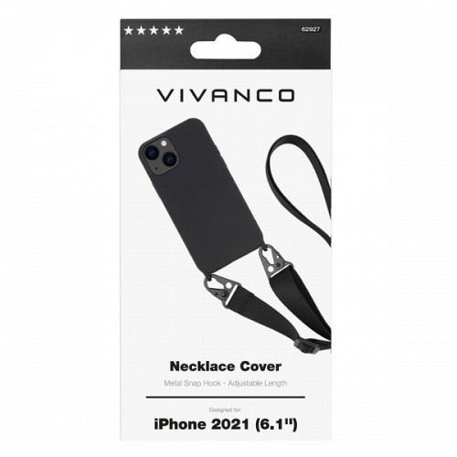 VIVANCO NECKLACE COVER IPHONE 13 black backcover