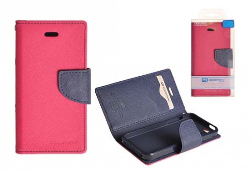 SAMSUNG Galaxy S5 - ΘΗΚΗ MERCURY FANCY DIARY BOOK STYLE ΠΟΡΤΟΦΟΛΙ ΡΟΖ - ΜΠΛΕ