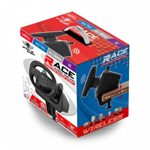 SOG GAMING RACE WHEEL AIR DARK SWITCH PC PS3 PS4 black