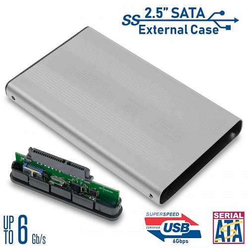 External Case HDD 2.5 SATA USB 3.0 Silver 1218.010