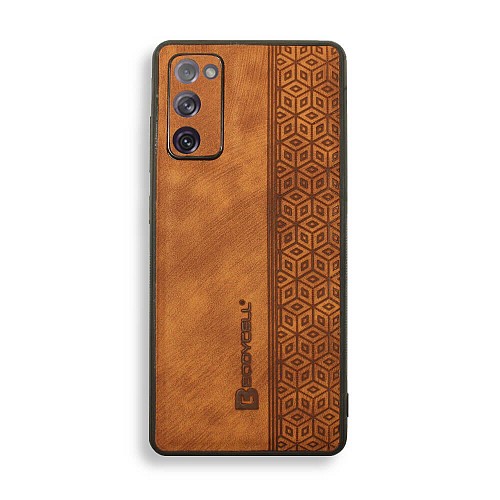 Bodycell Pattern Leather Backcover Samsung S20 FE  Brown
