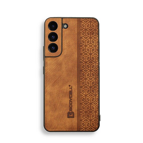 Bodycell Pattern Leather Backcover Samsung S22 Plus Brown