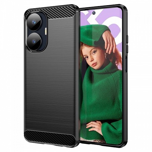 REALME C55 - ΘΗΚΗ ΣΙΛΙΚΟΝΗΣ CARBON ΜΑΥΡΗ