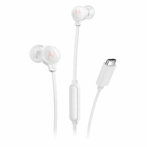 Motorola Earbuds 3C-S Λευκά In ear ακουστικά ψείρες USB-C handsfree με καλώδιο 1.2μ.