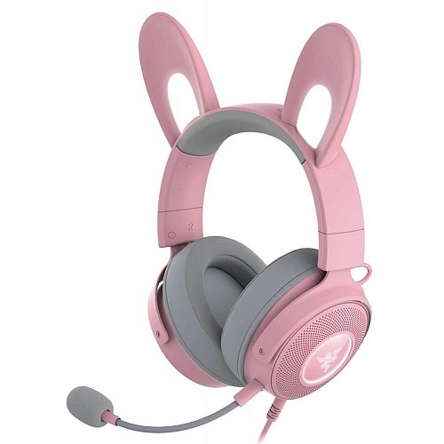 Razer Kraken Kitty V2 Pro Quartz RGB USB 7.1 Gaming Headset Kitty Bear Bunny Ears (RZ04-04510200-R3M1) (RAZRZ04-04510200-R3M1)