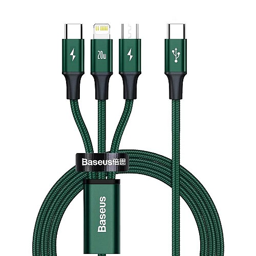 Baseus Rapid Series Braided USB to micro USB / Type-C / Lightning Cable 3A  1.5m  (CAMLT-SC06) (BASCAMLT-SC06)