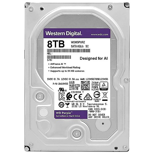 WesternDigital Purple 3.5 8TB SATA/600 5640RPM 256MB cache (WD85PURZ)