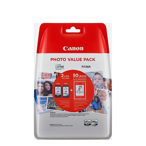 Canon  Inkjet PG-545XLVP BLACK & TRI-COLOR + PHOTO PAPER (8286B006) (CANPG-545XLVP)