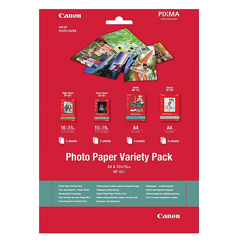 CANON VP-101 Variety Photo Pack A4 & 10x15cm 20sheet (0775B079) (CAN-VP-101A4)