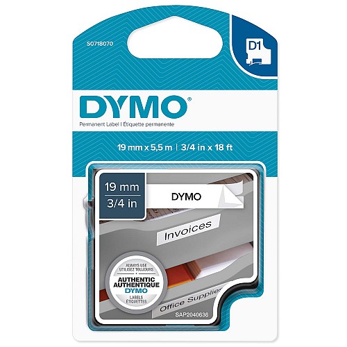   DYMO D1 Permanent Polyestertape 19mm x 5,5m (    ) (S0718070) (DYMO16960)