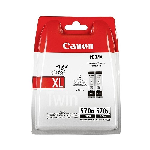 Canon  Inkjet PGI-570BKXL Black Twin Pack (0318C007AA) (CANPGI-570BKTP)