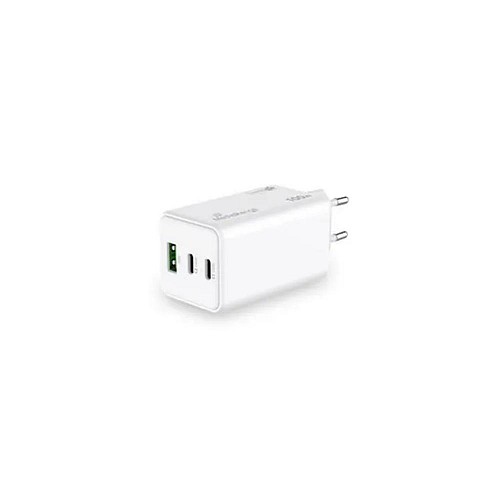 MediaRange 100W GaN Fast Charging Adapter 2x USB-C and 1x USB-A & USB-C Power Delivery and Quick Charge enabled White (MRMA123)