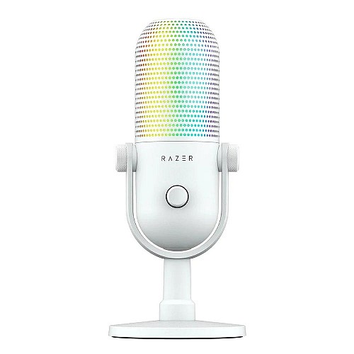 Razer Seiren V3 Chroma White RGB USB Condenser Microphone Gain Limiter Build-in Shock Absorb (RZ19-05060200-R3M1) (RAZRZ19-05060200-R3M1)