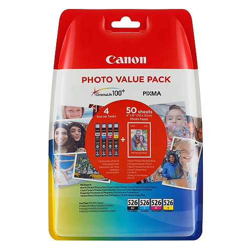 Canon  Inkjet CLI-526 CMY 3 Pack Carton Pack (4541B018) (CANCLI-526MPCP)