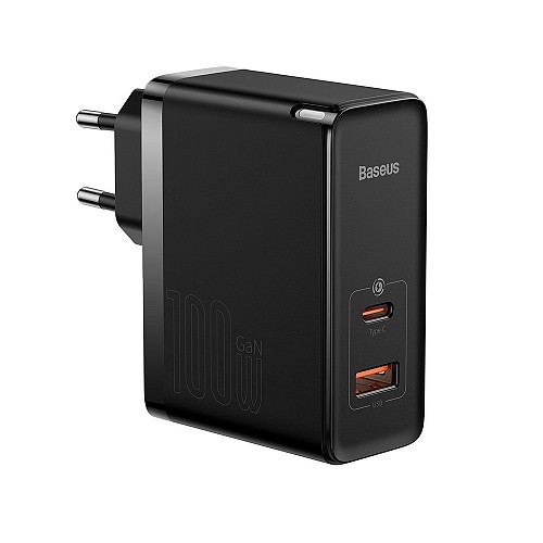 Baseus Travel Charger GaN5 Pro Quick wall charger C+U, PD3.0, QC4.0 +, AFC, 100W EU Black (CCGP090201) (BASCCGP090201)