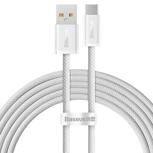 Baseus Dynamic Braided USB 2.0 Cable USB-C male - USB-A male 100W White 2m (CALD000702) (BASCALD000702)