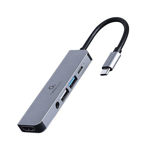 Gembird USB-C Docking Station με HDMI 4K PD Γκρι (A-CM-COMBO5-02) (GEMA-CM-COMBO5-02)