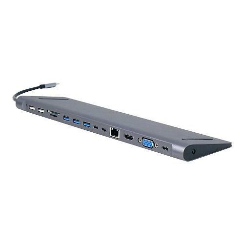 Gembird USB-C Hub HDMI Gbe 3x USB 3.1 2x USB 2.0 2x USB-C USB-C Pd Card VGA (A-CM-COMBO9-01) (GEMA-CM-COMBO9-01)