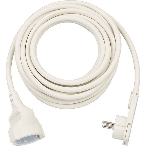 Brennenstuhl Quality Plastic Extension Cable with Flat Plug 5m H05VV-F3G1.5 white (1168980250) (BNN1168980250)