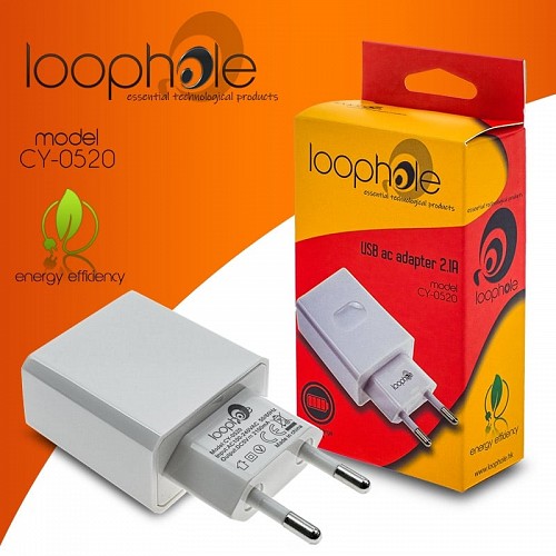 LOOPHOLE Premium Travel Adapter 2.1A White 0719.051