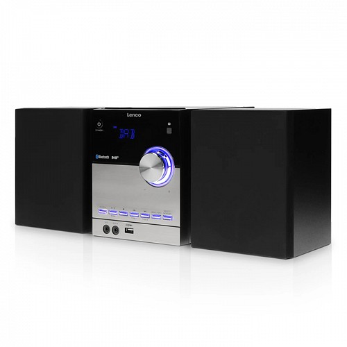 Mini Hi-Fi με CD player, DAB+ FM ράδιο, σύνδεση Bluetooth και αναπαραγωγή από USB stick, 20W LENCO MC-150