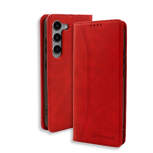 Bodycell Book Case Pu Leather Samsung S23 5G Red